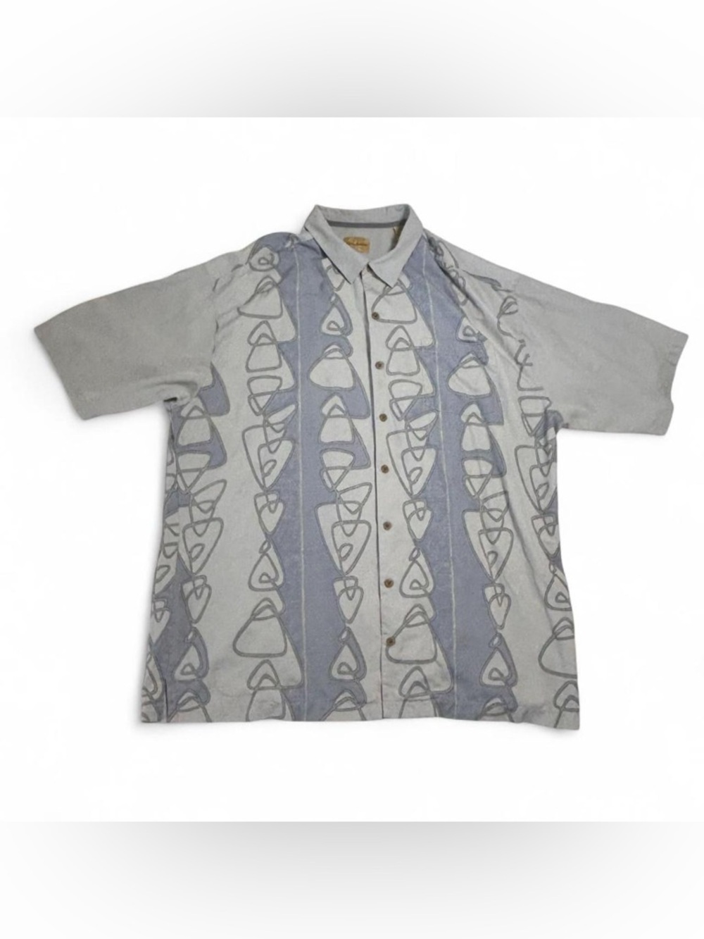 Tommy Bahama Silk Blue Abstract Camp Shirt Size 3XT